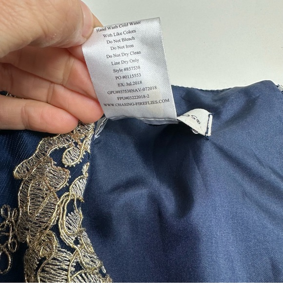 Chasing Fireflies navy gold lace formal dress - Picture 9 of 9